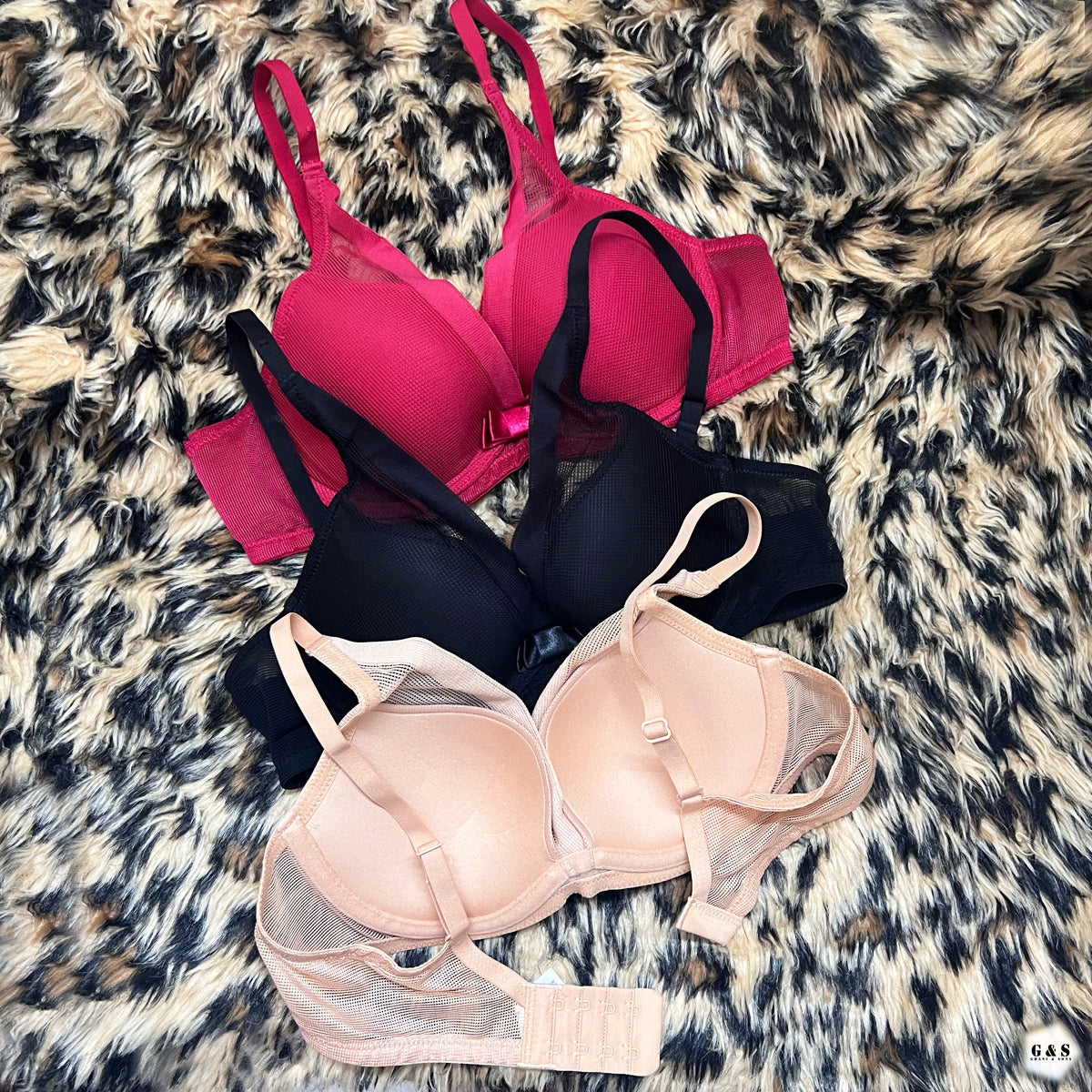 Pack Of 2 Mesh Net Design Wired Single Padded Pushup Bras