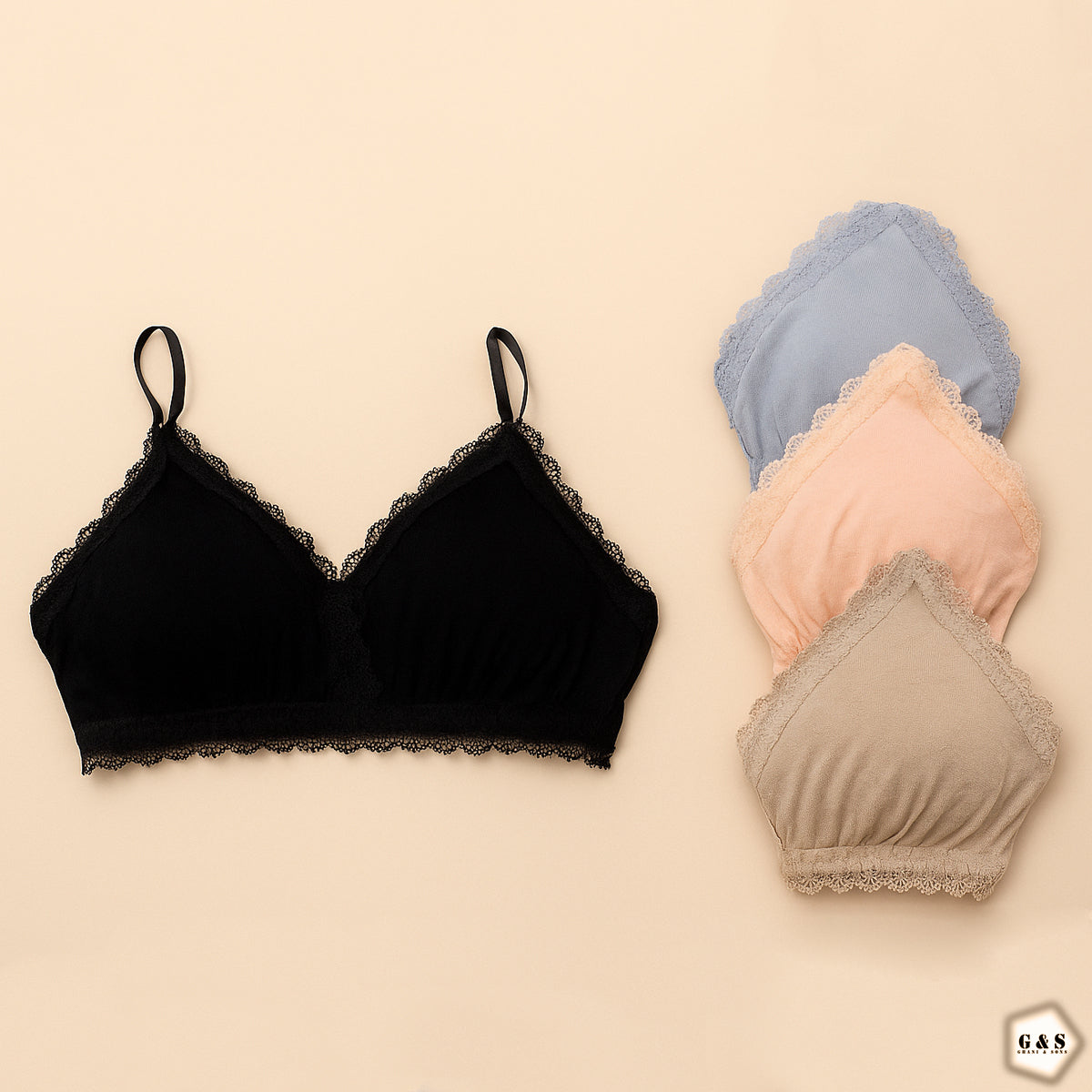 Girls Imported Pack Of 3 Cotton Back Hook Style Bralette
