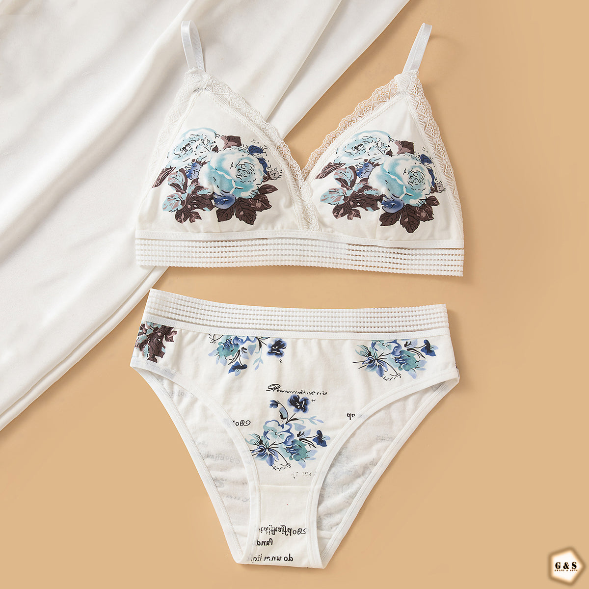 High Quality Pack Of 2 Pure Cotton Printed Bralette Sets