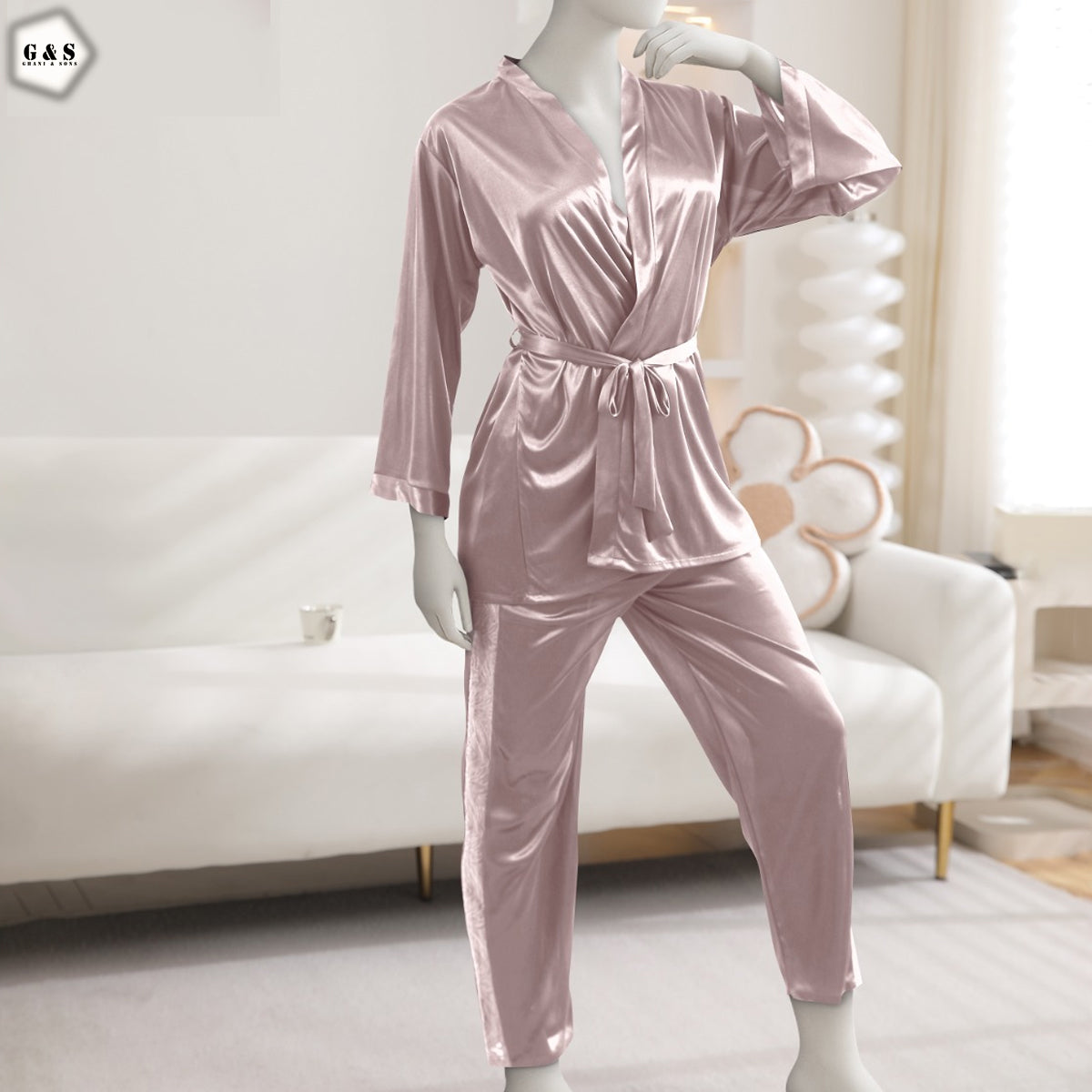 New Silk Design With Side Net Pattern Pajama Suit