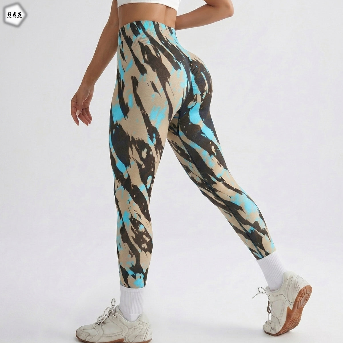 High Quality Khaki Printed Design Seamless Butt Lifter Gym/Yoga Legging