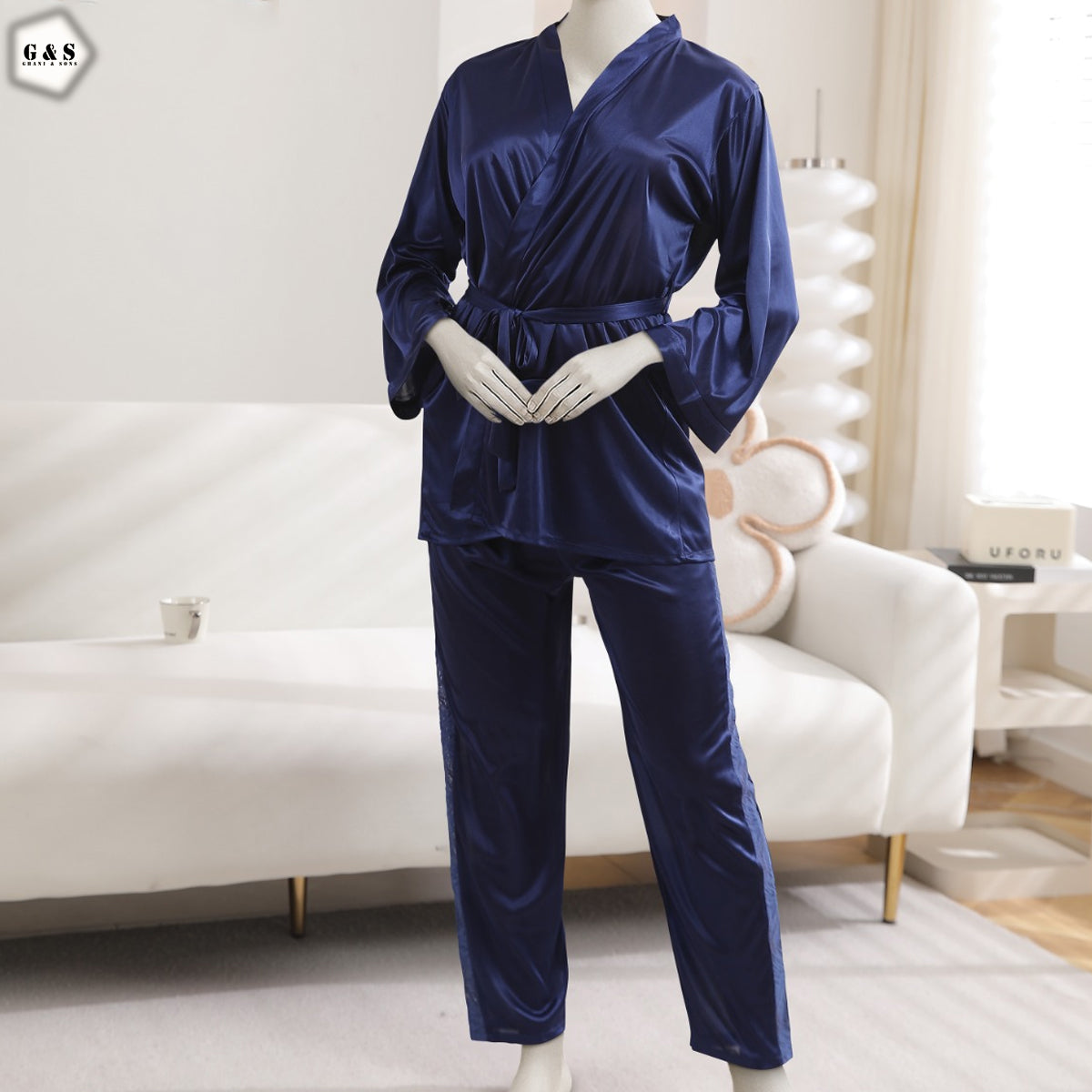 New Silk Design With Side Net Pattern Pajama Suit