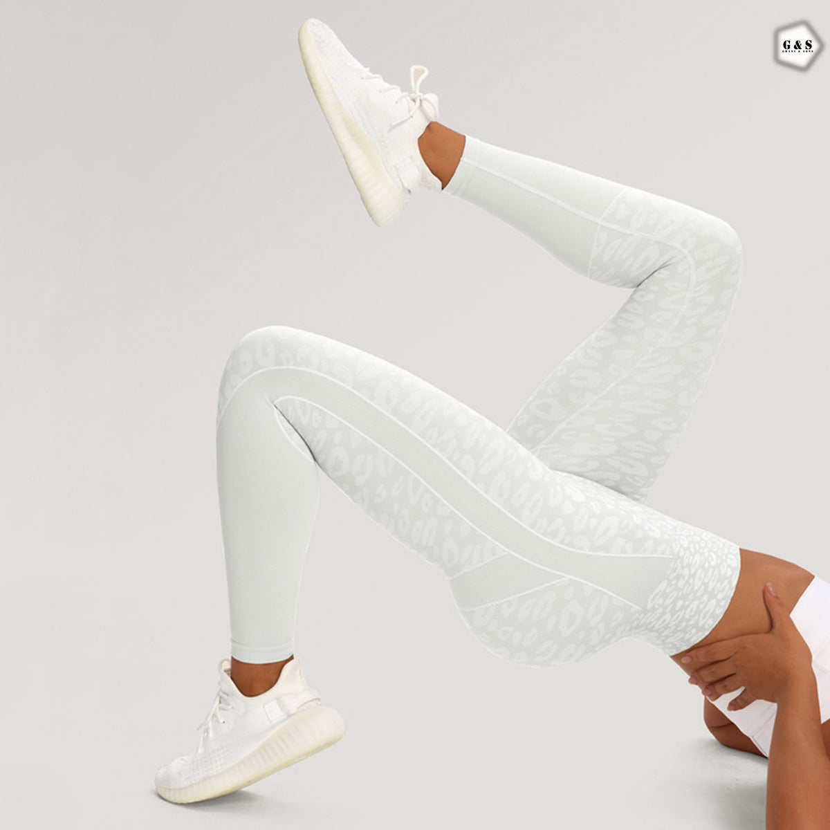 Premium Quality White Leopard Print Seamless Butt Lifter Gym/Yoga Legging