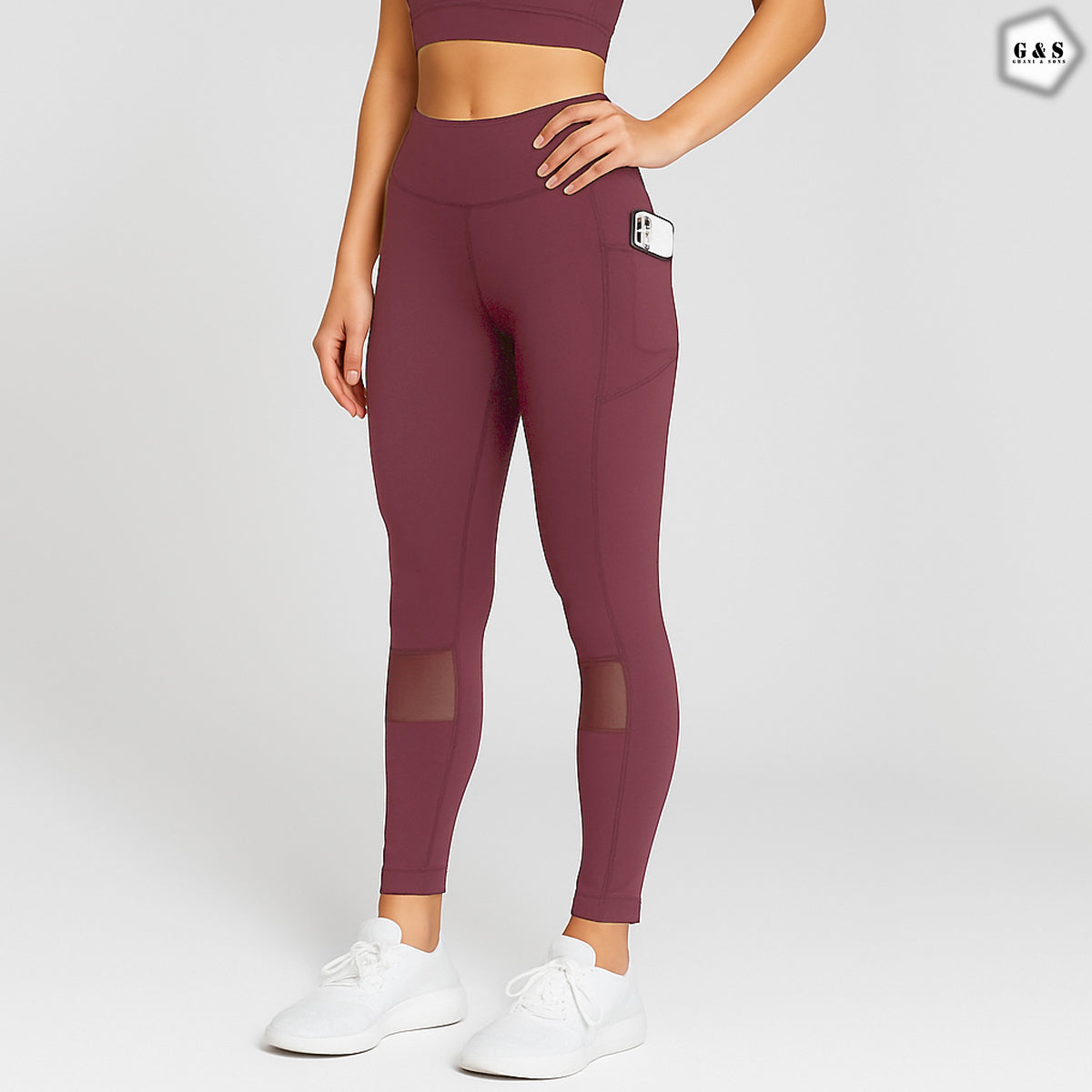 High Waist Dry Fit Pocket Design Mesh Net Design Gym/Yoga Legging