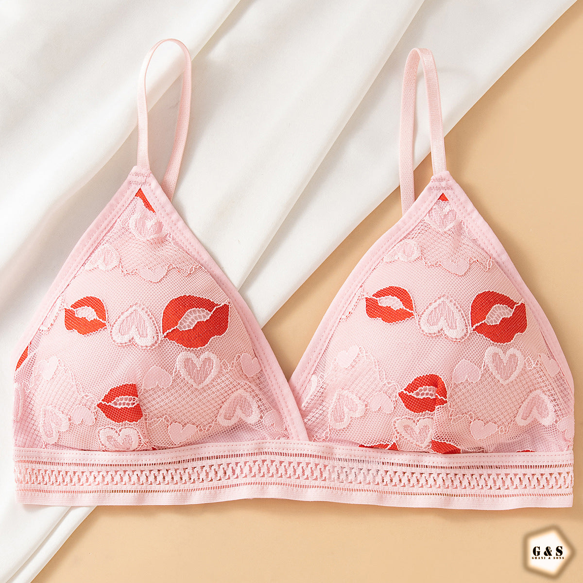 Pack Of 3 Beautiful Lips Printed Lace Design