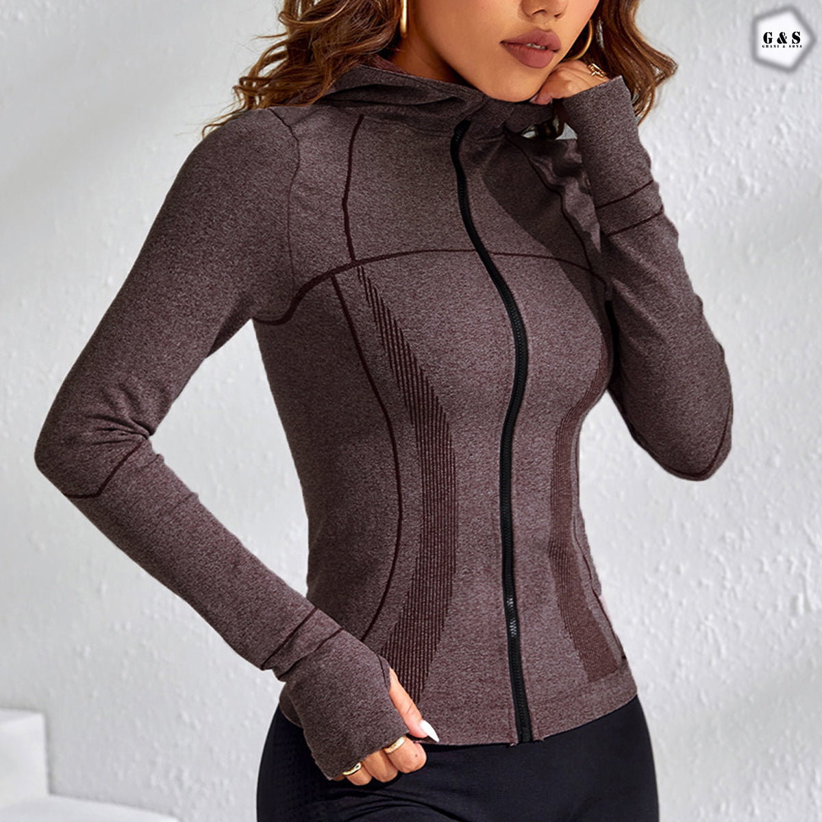 Imported Choclate Color Gym/Casual Wear Hoodie