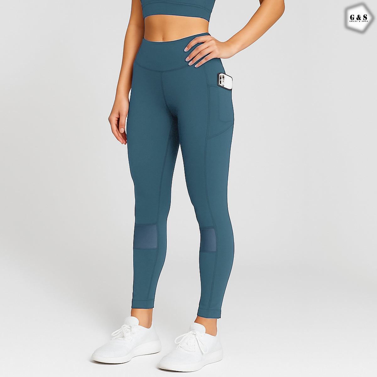High Waist Dry Fit Pocket Design Mesh Net Design Gym/Yoga Legging
