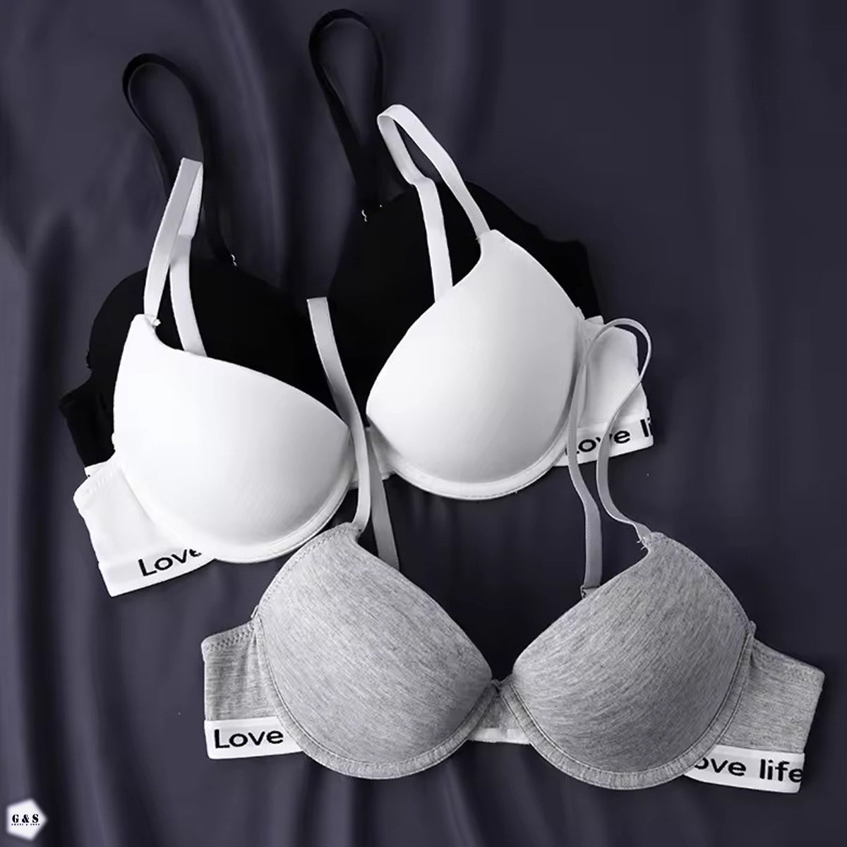 Cotton Pack Of 3 Pushup Wired Bras