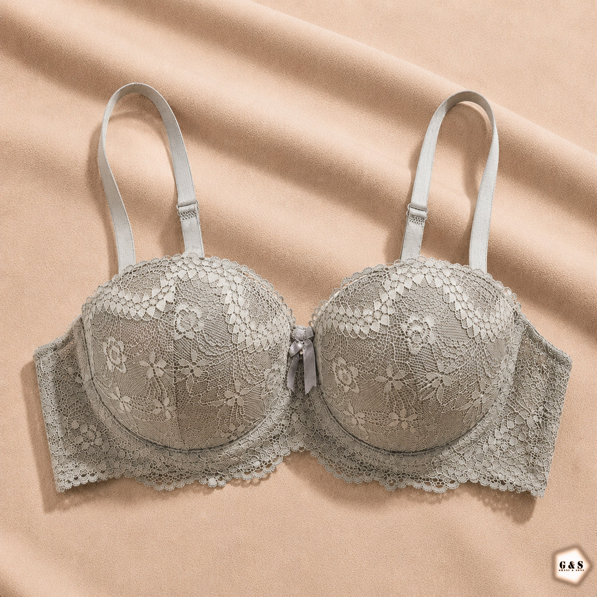 High Quality Pack Of 2 Single Padded Wired Lace Balconette Pushup Bra