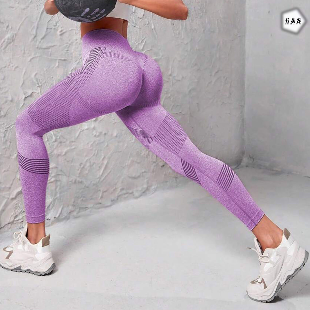 Ladies Imported Purple Color Seamless Gym/Yoga Legging