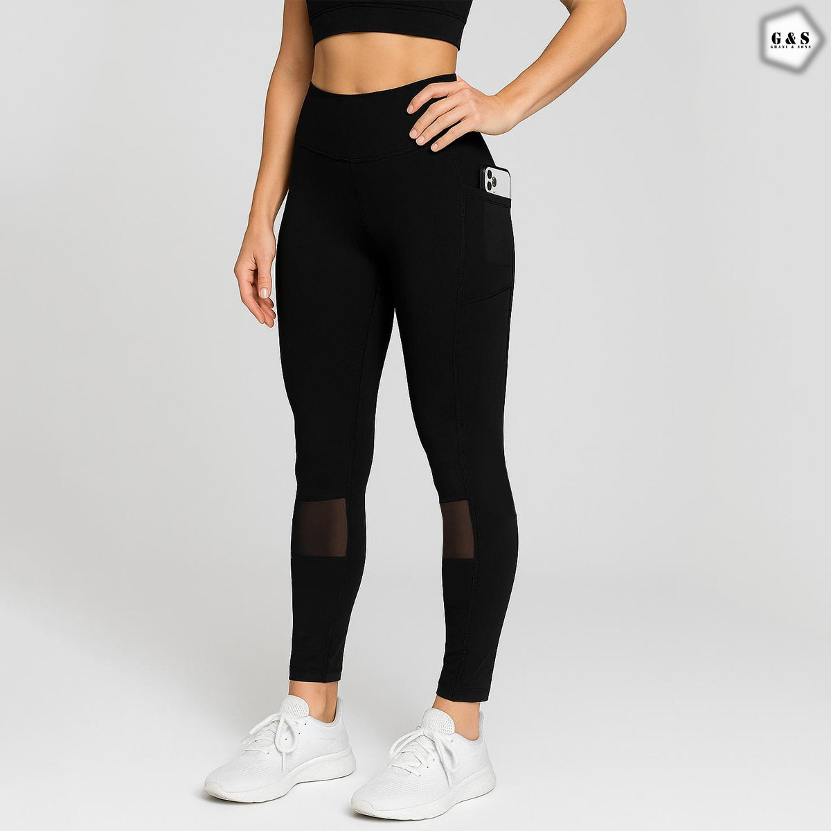 High Waist Dry Fit Pocket Design Mesh Net Design Gym/Yoga Legging