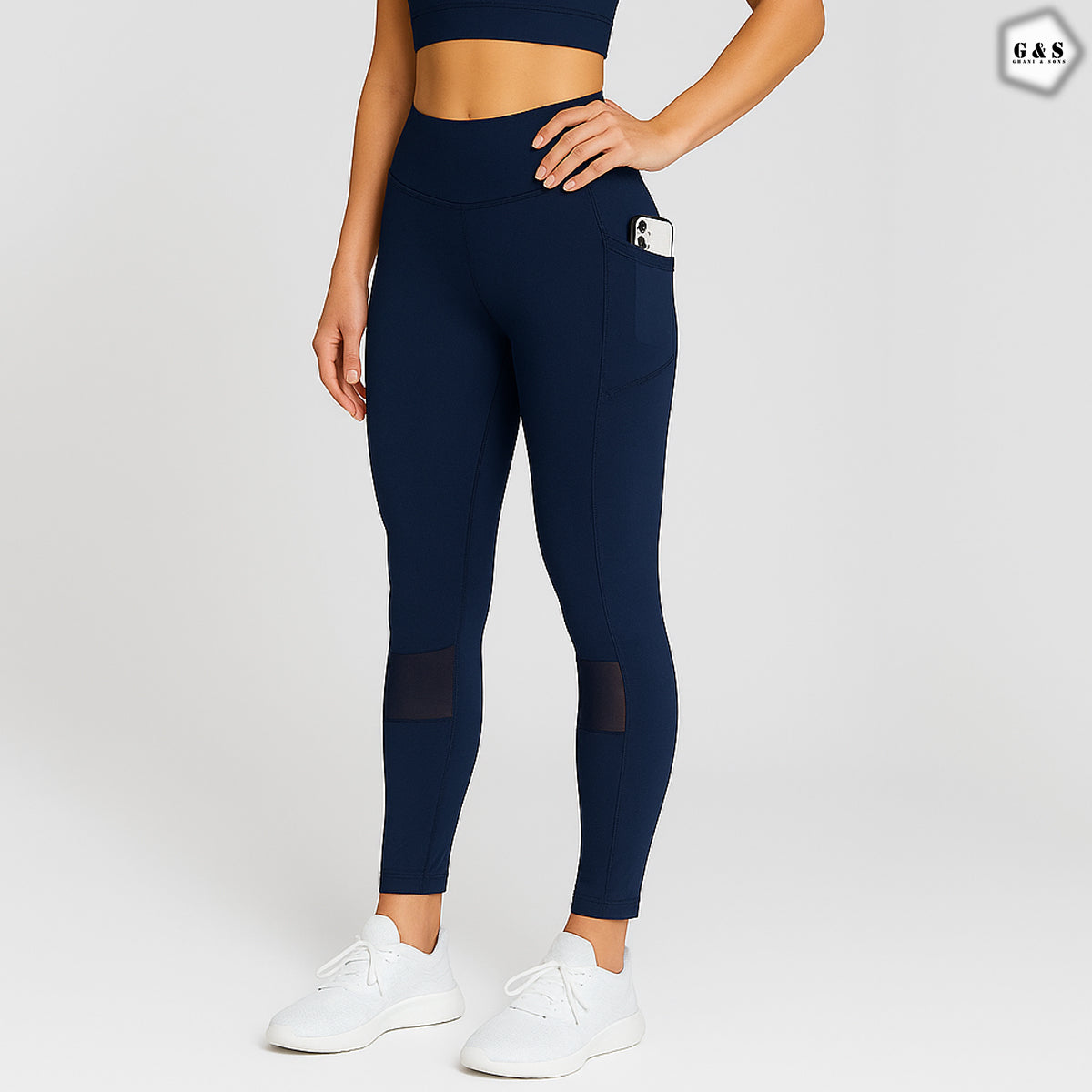 High Waist Dry Fit Pocket Design Mesh Net Design Gym/Yoga Legging