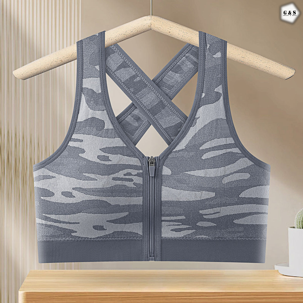 Pack Of 3 Zip Design Sports Bra