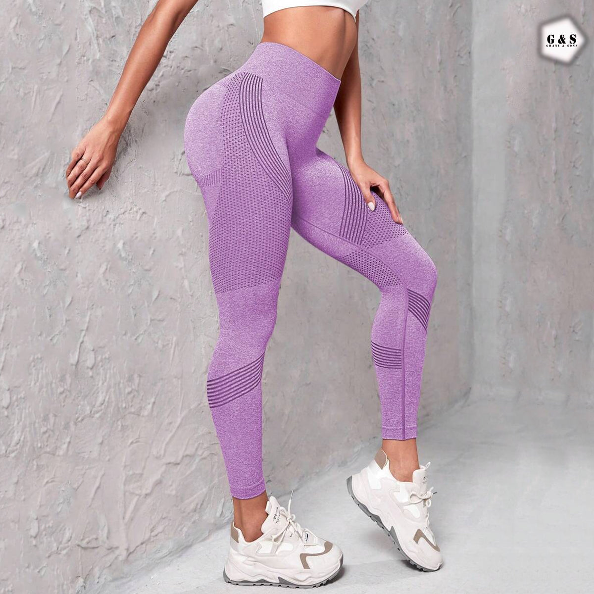 Ladies Imported Purple Color Seamless Gym/Yoga Legging