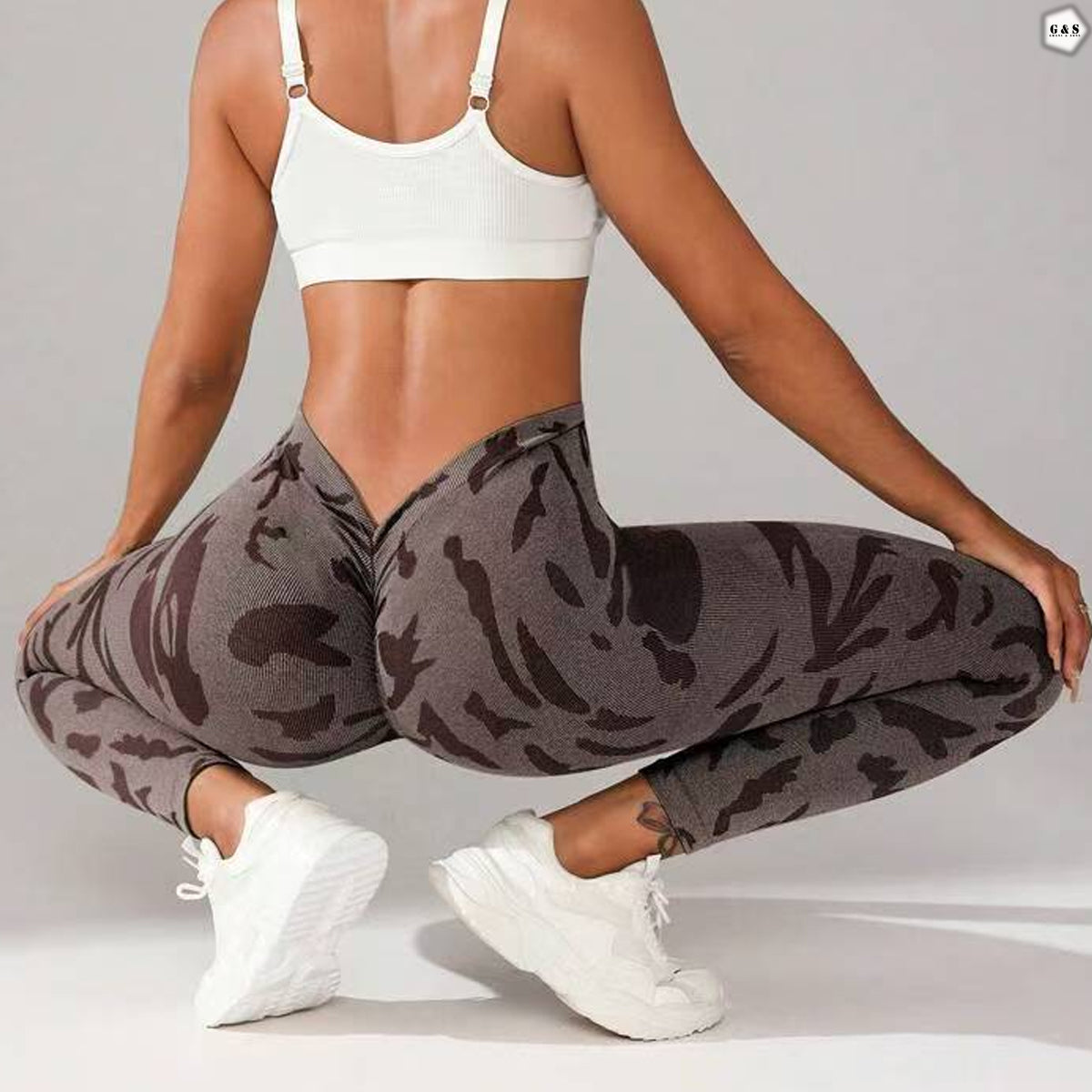 Brown Camouflage Design Seamless Gym/Yoga Legging