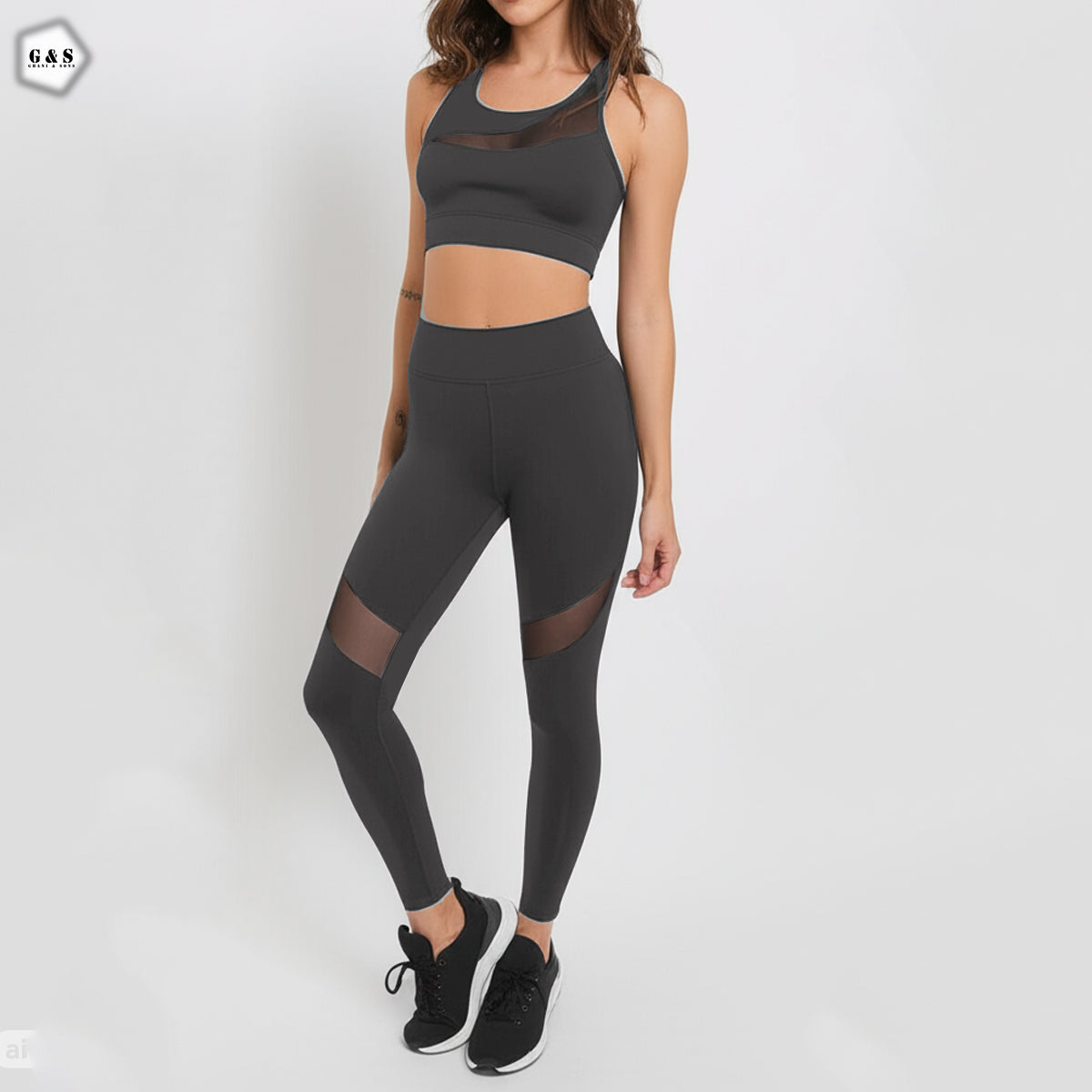 Dry-Fit Mesh Net Design Gym/Yoga Set