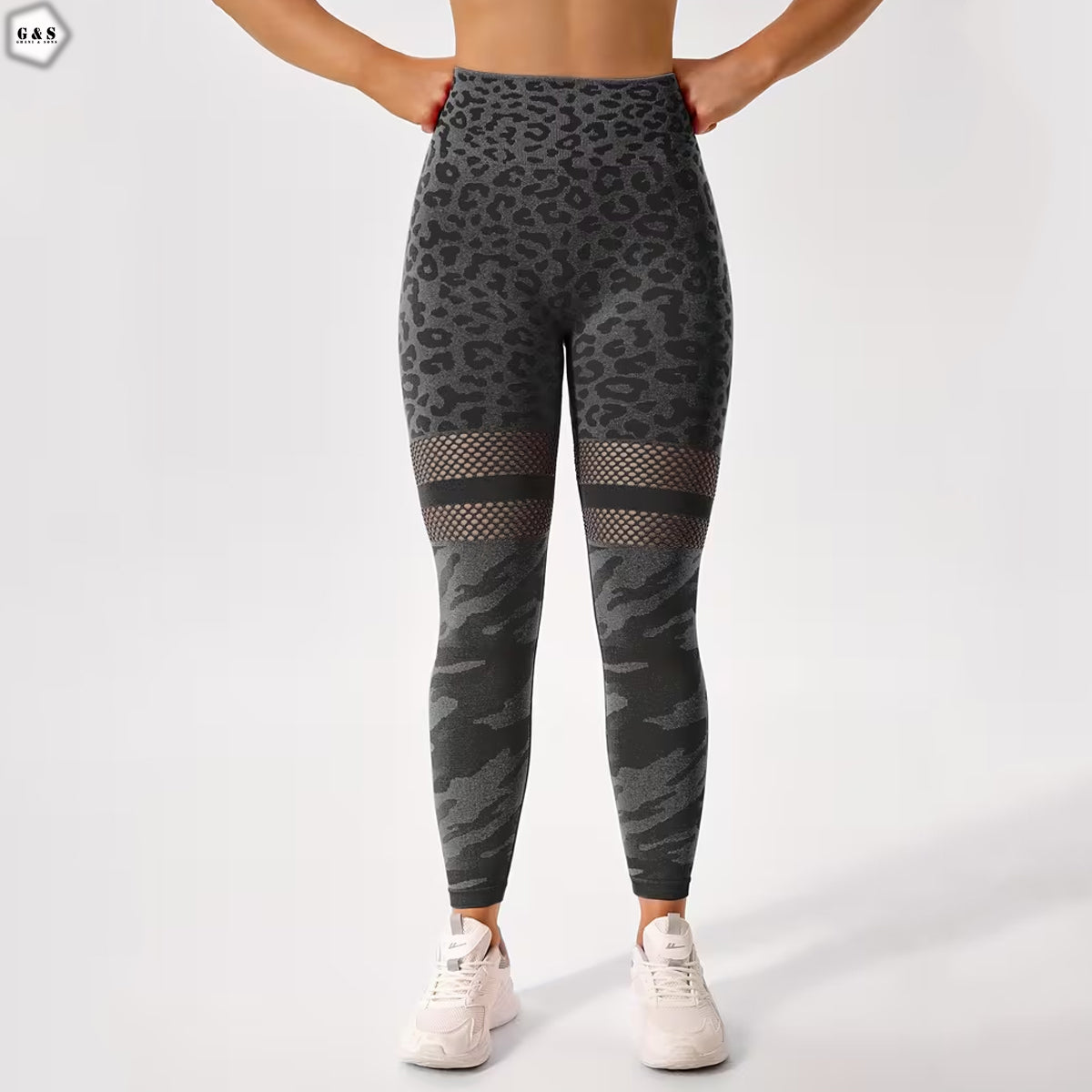Grey Camouflage Design Seamless Butt Lifter Gym/Yoga Legging
