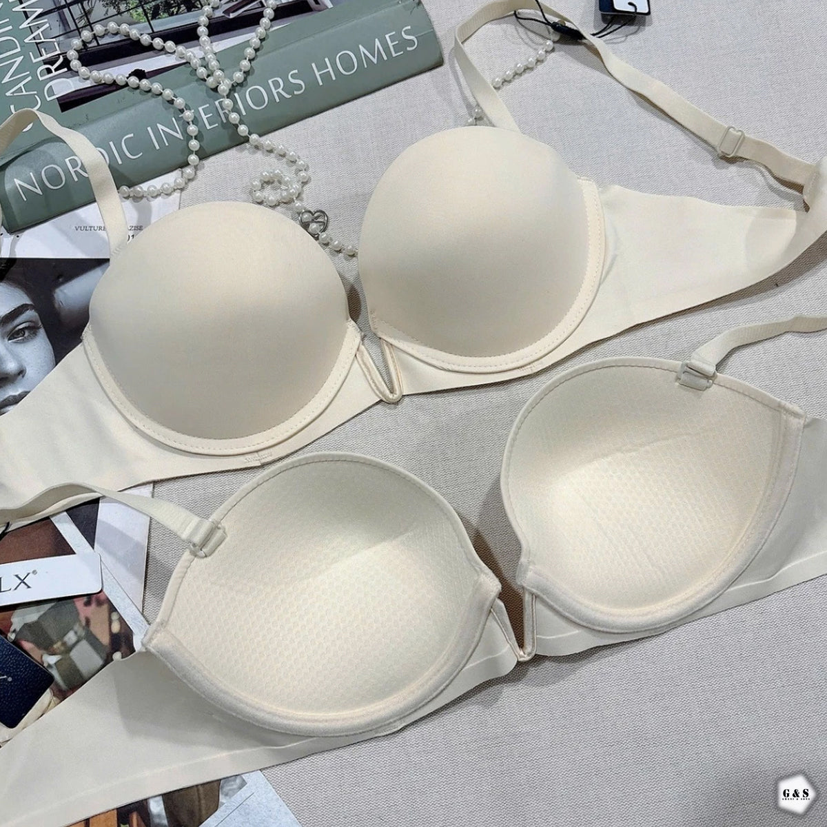 Ladies Imported High Quality Pack Of 2 Double Padded Seamless Wired Bras