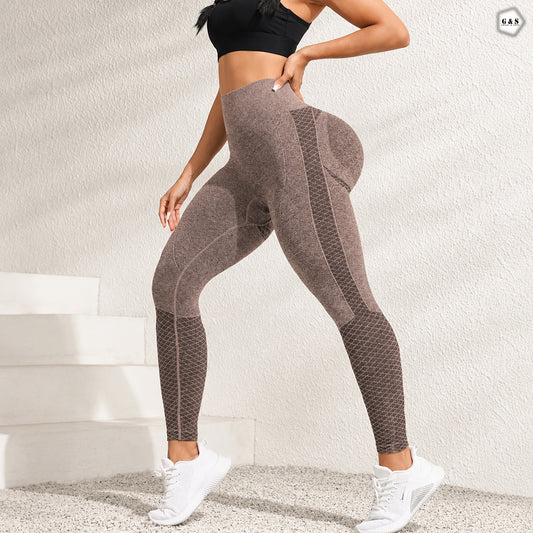 Ladies Imported Light Brown Seamless Butt Lifter Gym/Yoga Legging