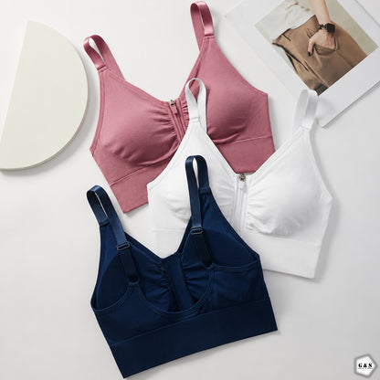 Pack Of 3 Front Open Zip Style With Shoulder Adjustable Straps Sports/Nursing Bra