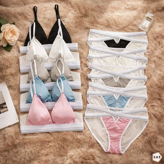 Ladies Imported High Quality Silk Design Bra/Bralette Panty Set
