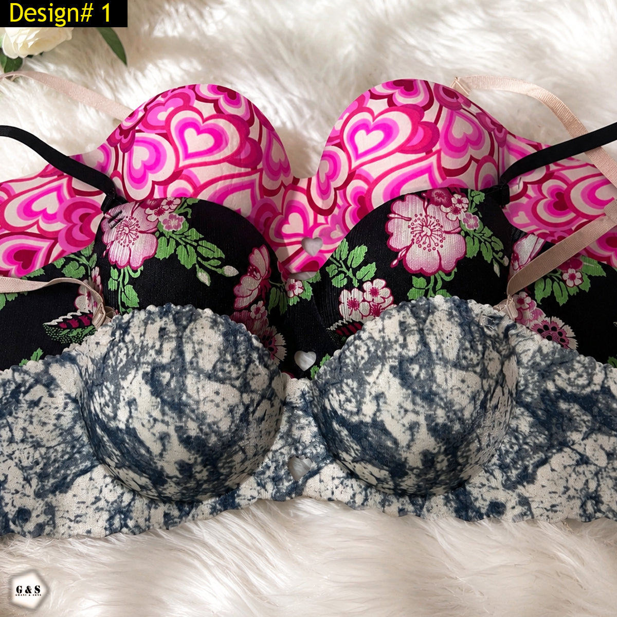 32 Size Non-Wired Pack Of 3 High Quality Seamless Double Padded Pushup Bras