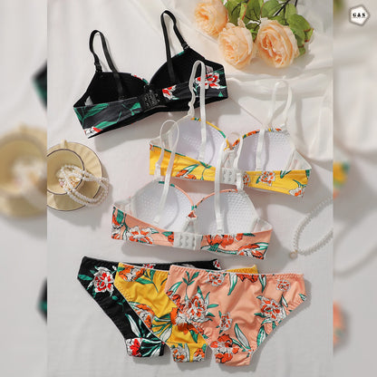 Pack Of 2 Light Padded Wired Floral Print Bra & Panty Sets