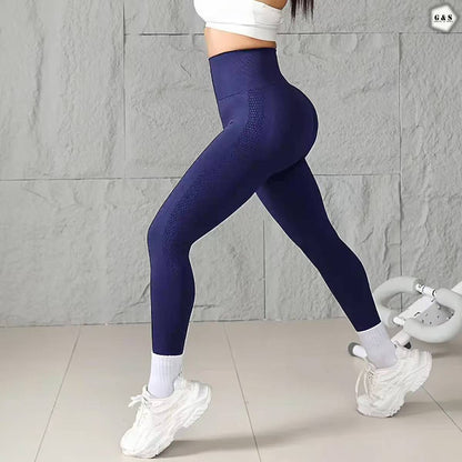 High Waist Seamless Navy Blue Butt Lifter Gym/Yoga Legging