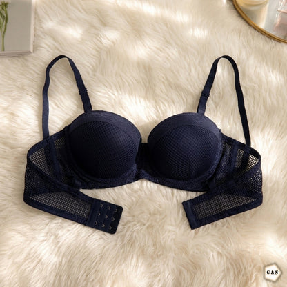 Pack Of 3 Double Padded Mesh Hole Design Wired Pushup Bras