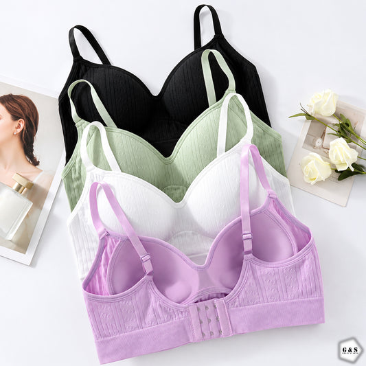 Pack Of 3 Soft Cotton Three Hook Design Bralette