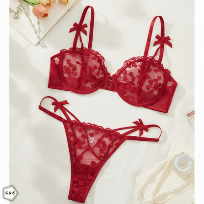 Ladies Imported Wired Net Bra & Panty Set