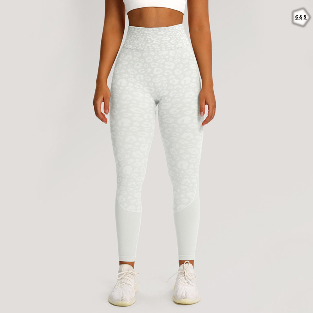 Premium Quality White Leopard Print Seamless Butt Lifter Gym/Yoga Legging