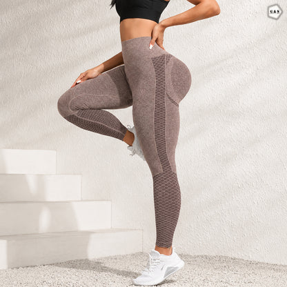 Ladies Imported Light Brown Seamless Butt Lifter Gym/Yoga Legging