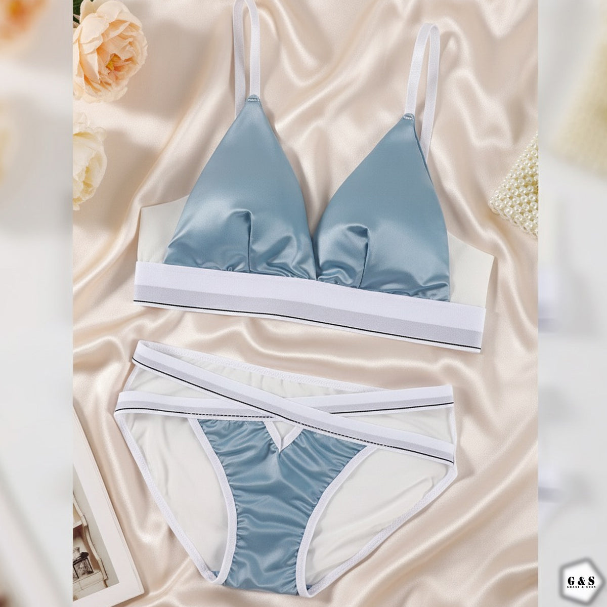 High Quality Pack Of 3 Silk Design Bra/Bralette Panty Sets