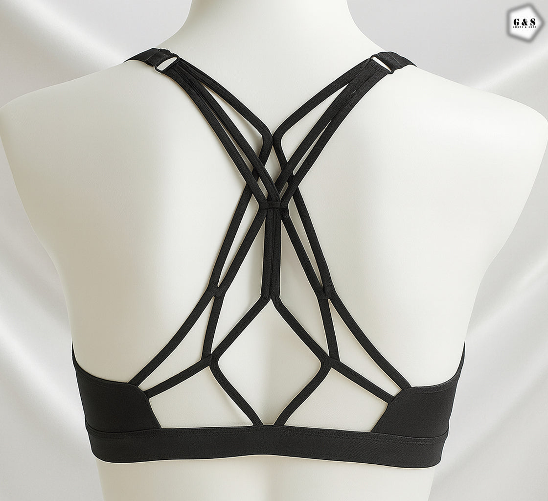 Premium Quality Front Open Dry Fit Back Cross Design Sports Bra