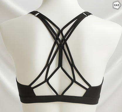 Premium Quality Front Open Dry Fit Back Cross Design Sports Bra