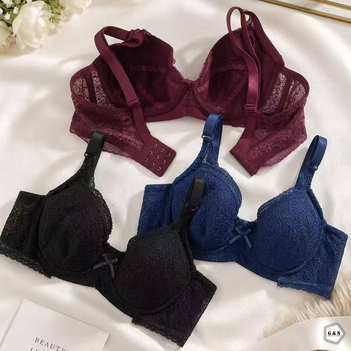 High Quality Wired Lace Pack Of 2 Non-Padded Pushup Bras