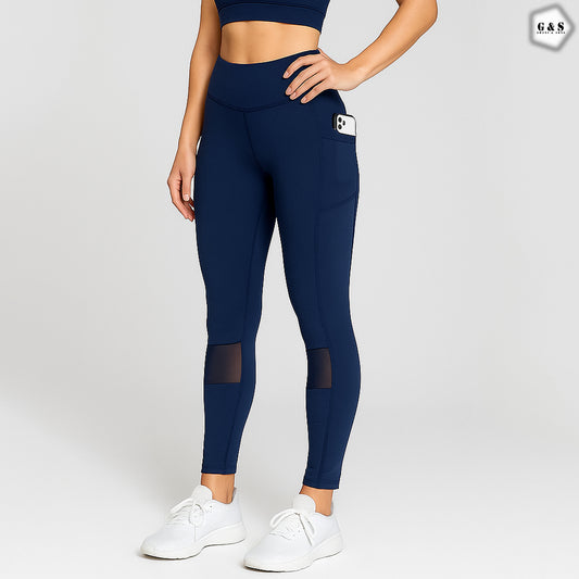High Waist Dry Fit Pocket Design Mesh Net Design Gym/Yoga Legging