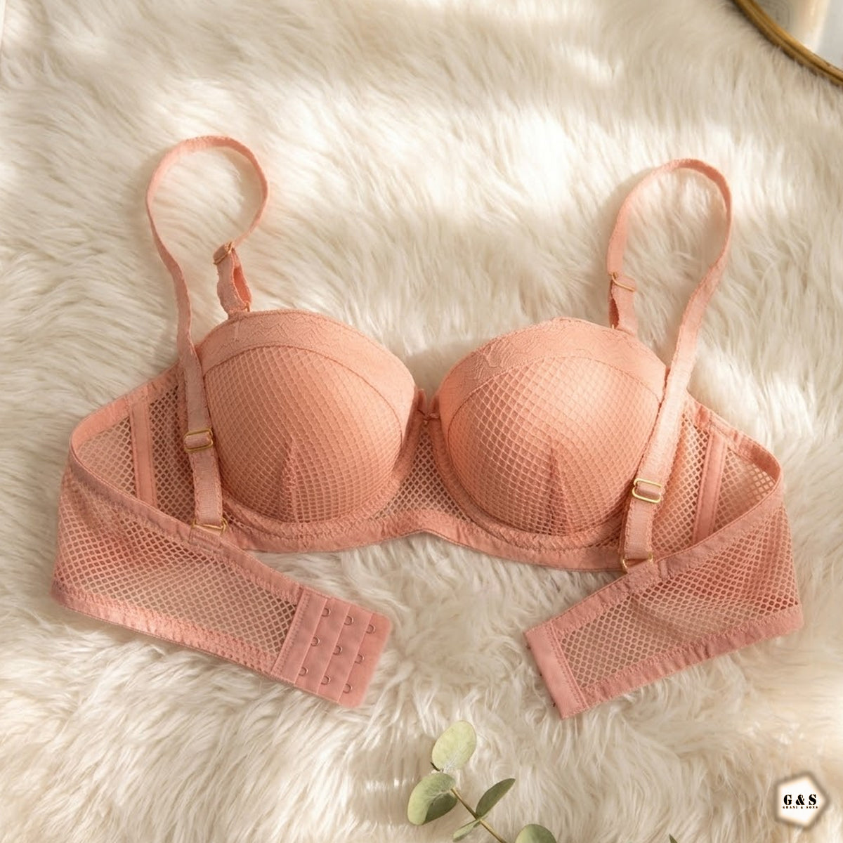 Pack Of 3 Double Padded Mesh Hole Design Wired Pushup Bras