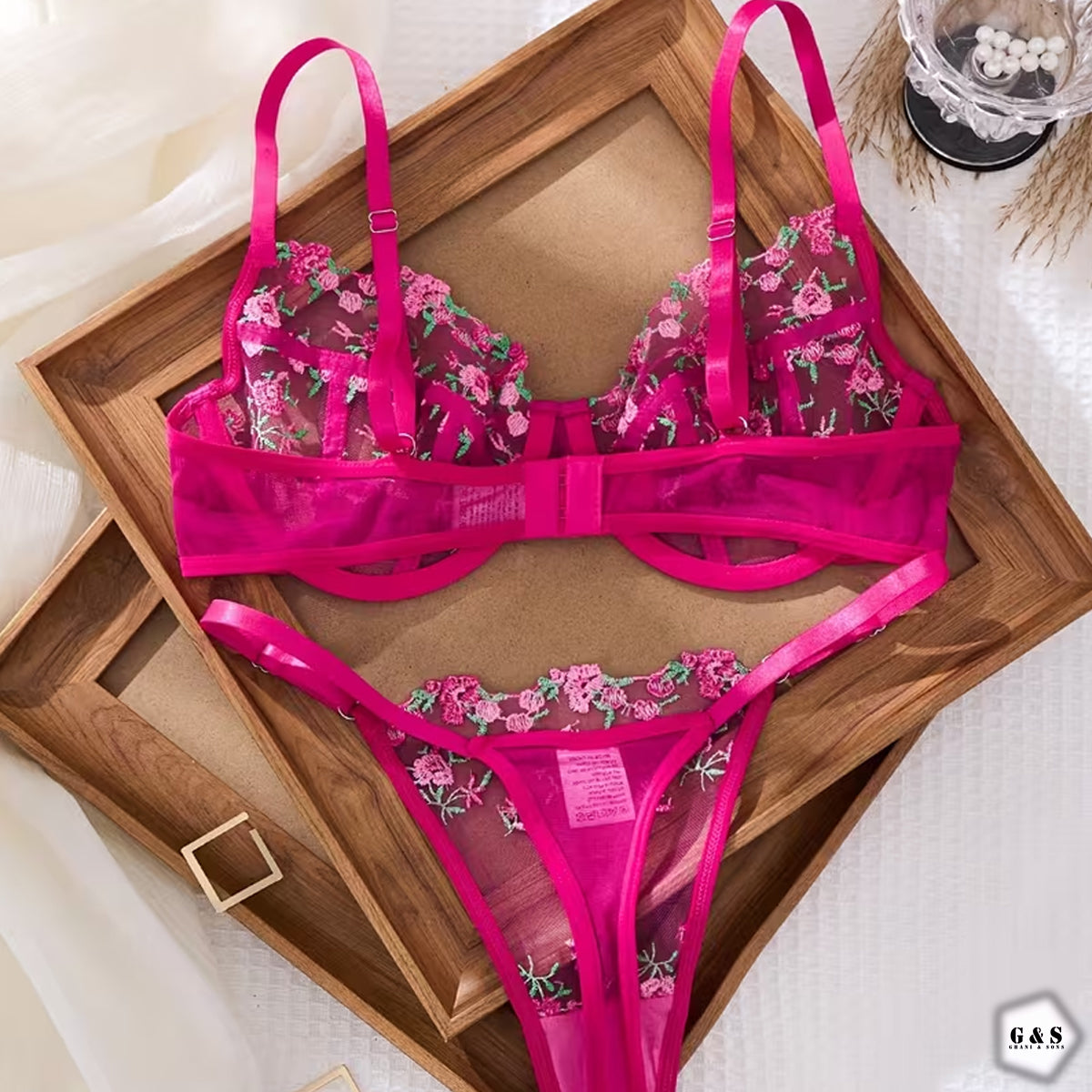 High Quality Wired Net Pushup Bra & Panty Set