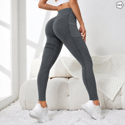Premium Quality Wash Grey Color Pocket Design Gym/Yoga Legging