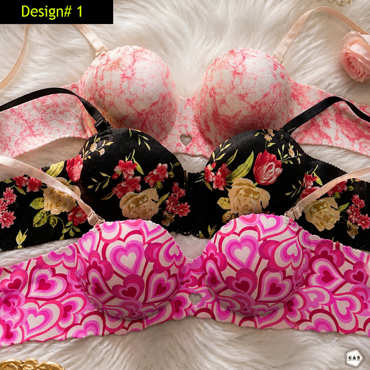 Zero Size Non-Wired Pack Of 3 High Quality Seamless Double Padded Pushup Bras