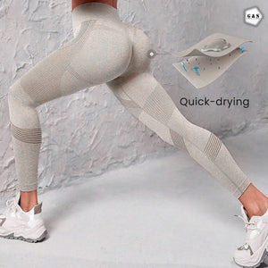 Ladies Imported Khaki Color Seamless Gym/Yoga Legging