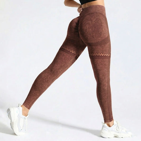 High Waist Seamless Copper Color Mesh Hole Butt Lifter Gym/Yoga Legging