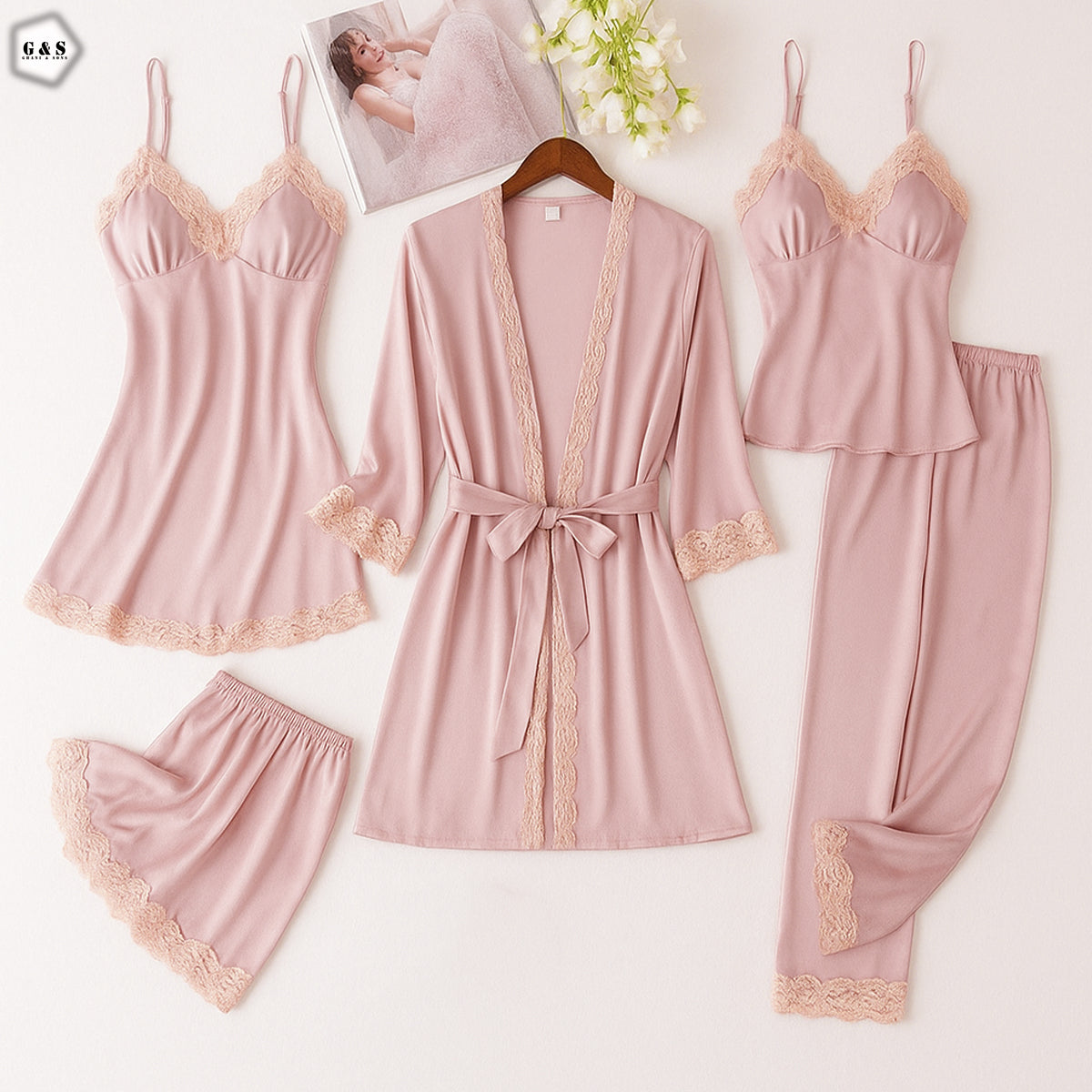 Ladies Imported 5 Pieces Bridal Nighty