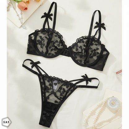 Ladies Imported Wired Net Bra & Panty Set