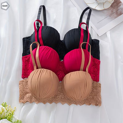 Ladies Imported Pack Of 3 Wired Single Padded Pushup Bras