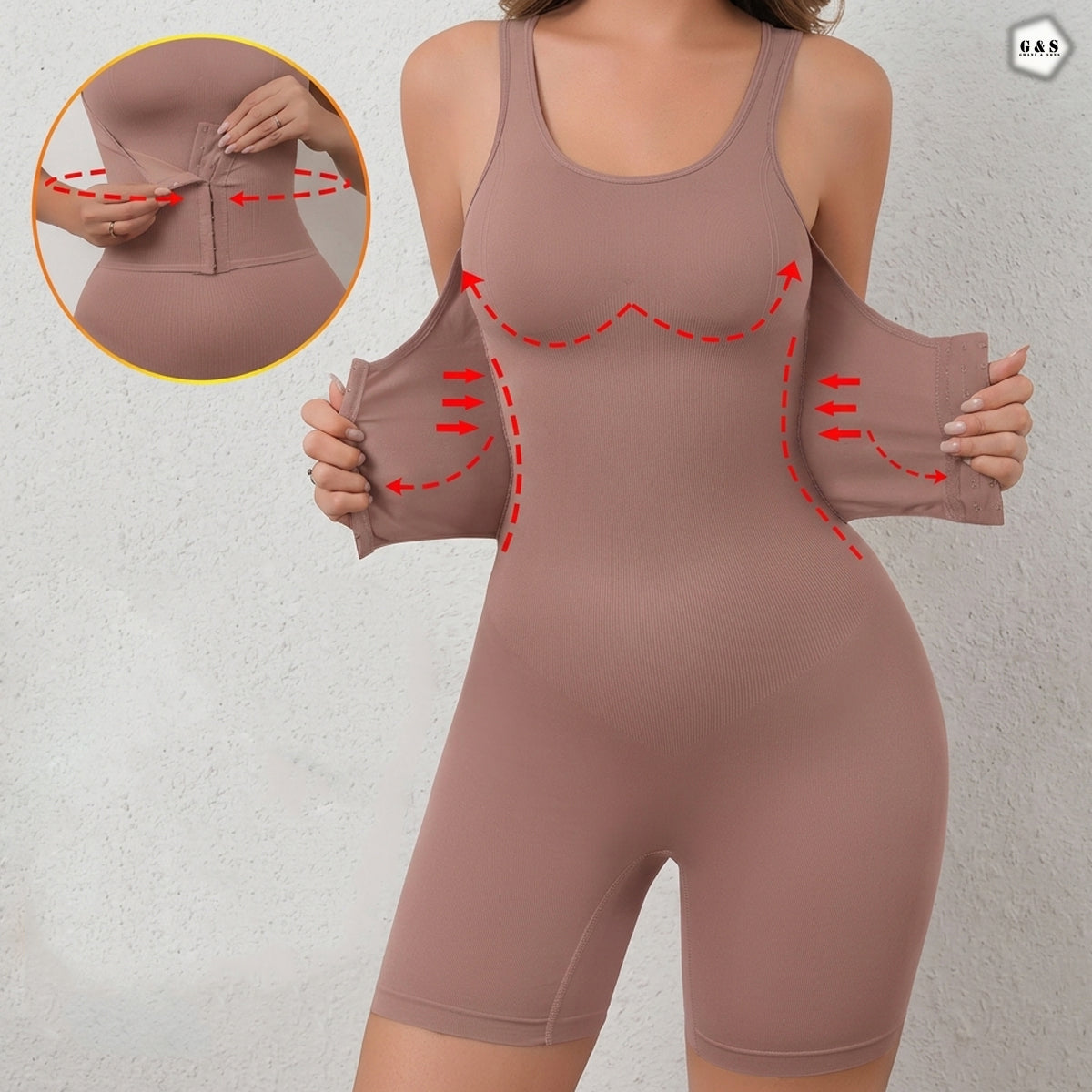 High Quality Front Open Full Body Shaper With Corset Belt