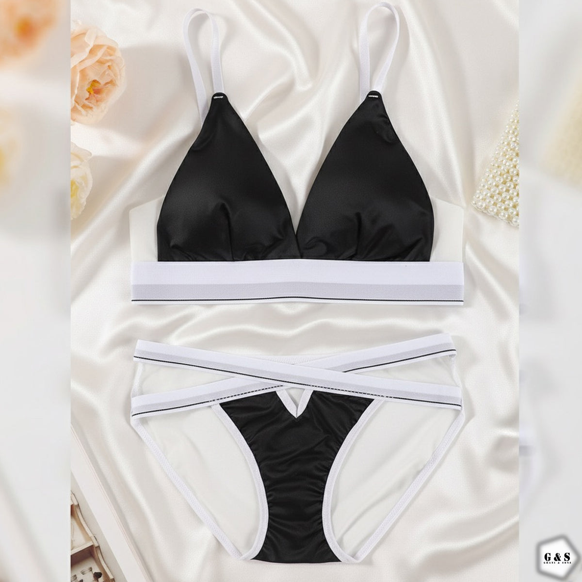 High Quality Pack Of 3 Silk Design Bra/Bralette Panty Sets