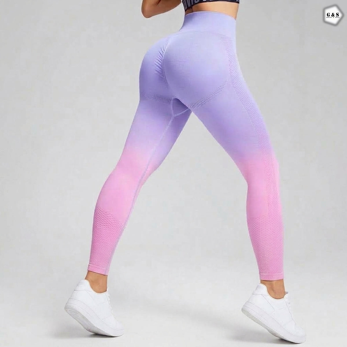 Ladies Imported Double Shaded Design Seamless Butt Lifter Gym/Yoga Legging
